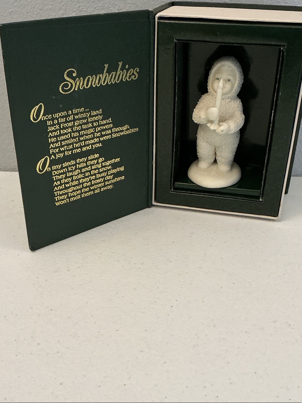 Department 56 Snowbabies White Figurine in Green Box